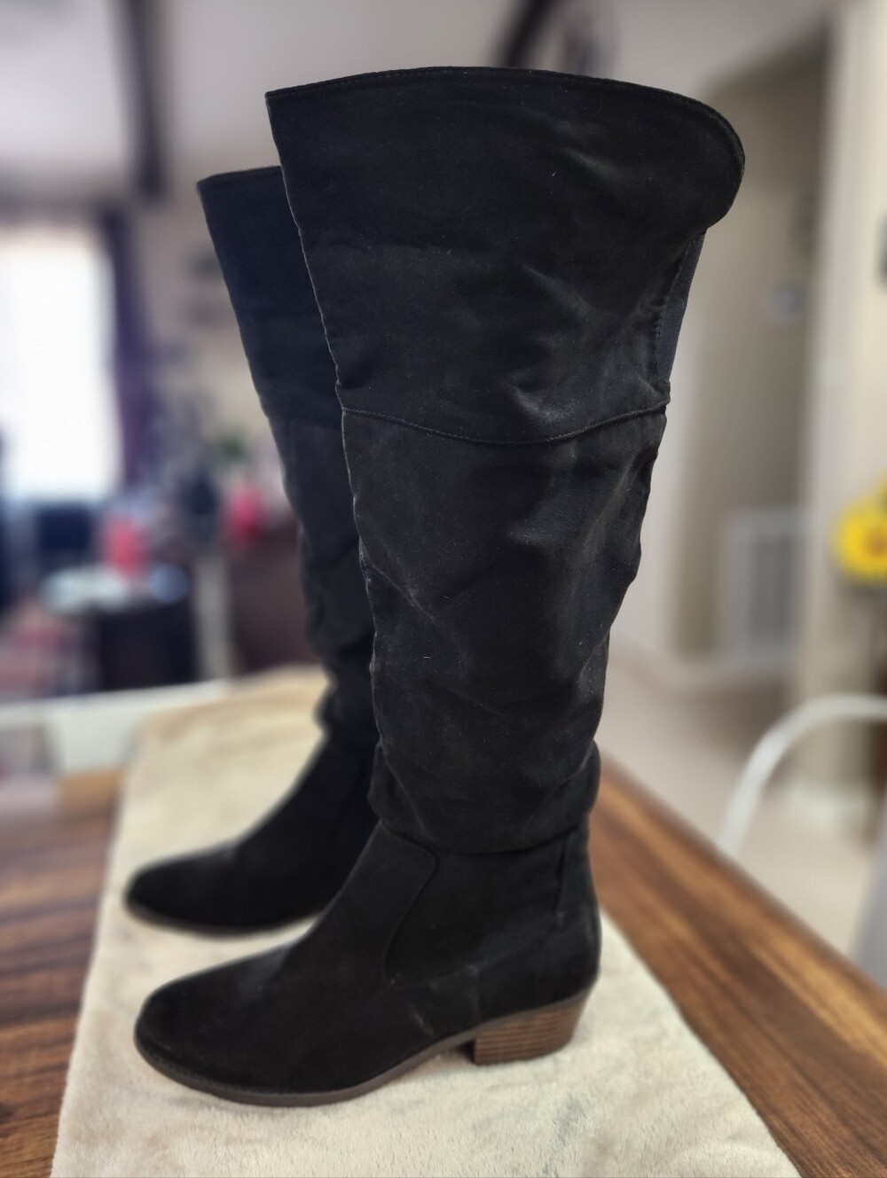 Maurices Black Over-the-Knee Suede Boots